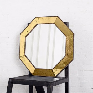 Зеркало восьмиугольное в золотой раме King gold old